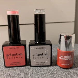 Gel polish factory, le mini macaron - gellack, uv, led - All are hema-free. Gel Polish Factory 10 ml, Peach Fuzz & Second Best. Le mini macaron 4 g, cinnamon Spice. New and unopened.