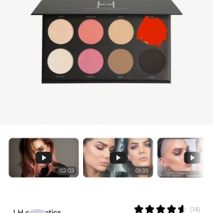 LH Cosmetics Infinity Palette - Snygg multifunktionell palett med åtta nyanser i både matta och skimriga toner. Innehåller beige, guld, korall, rosa, brun och svart. Perfekt för att skapa allt från naturliga till mer kreativa looks. Kommer i en svart kartong med spegel i locket. Tyvärr så har en skugga lostnat därav priset, de är använda ett fåtal gånger men absolut väldigt mycket produkt kvar!!