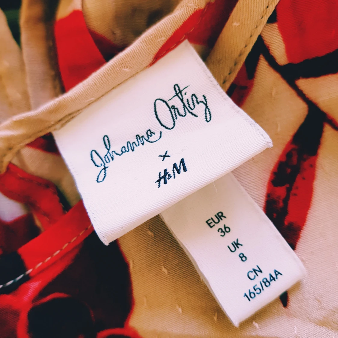 Röd blommig långklänning Johanna Ortiz x H&M strl 36 - 2