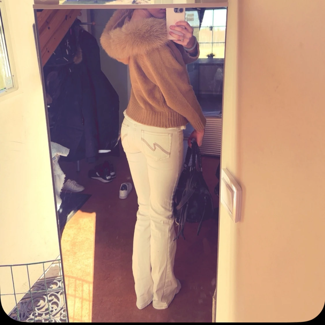 Beige stickad jacka  - 3