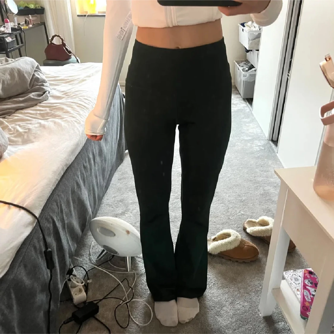 Gröna byxor med bootcut - 1