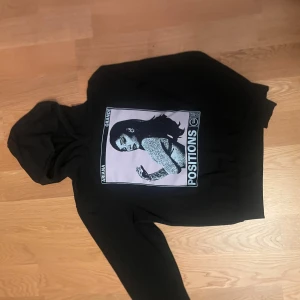 Ariana Grande hoodie 💞 - Säljer denna Ariana Grande ”Positions” hoodie från H&M! Storlek 158/165 eller XXS. Bra skick!🩵🩵