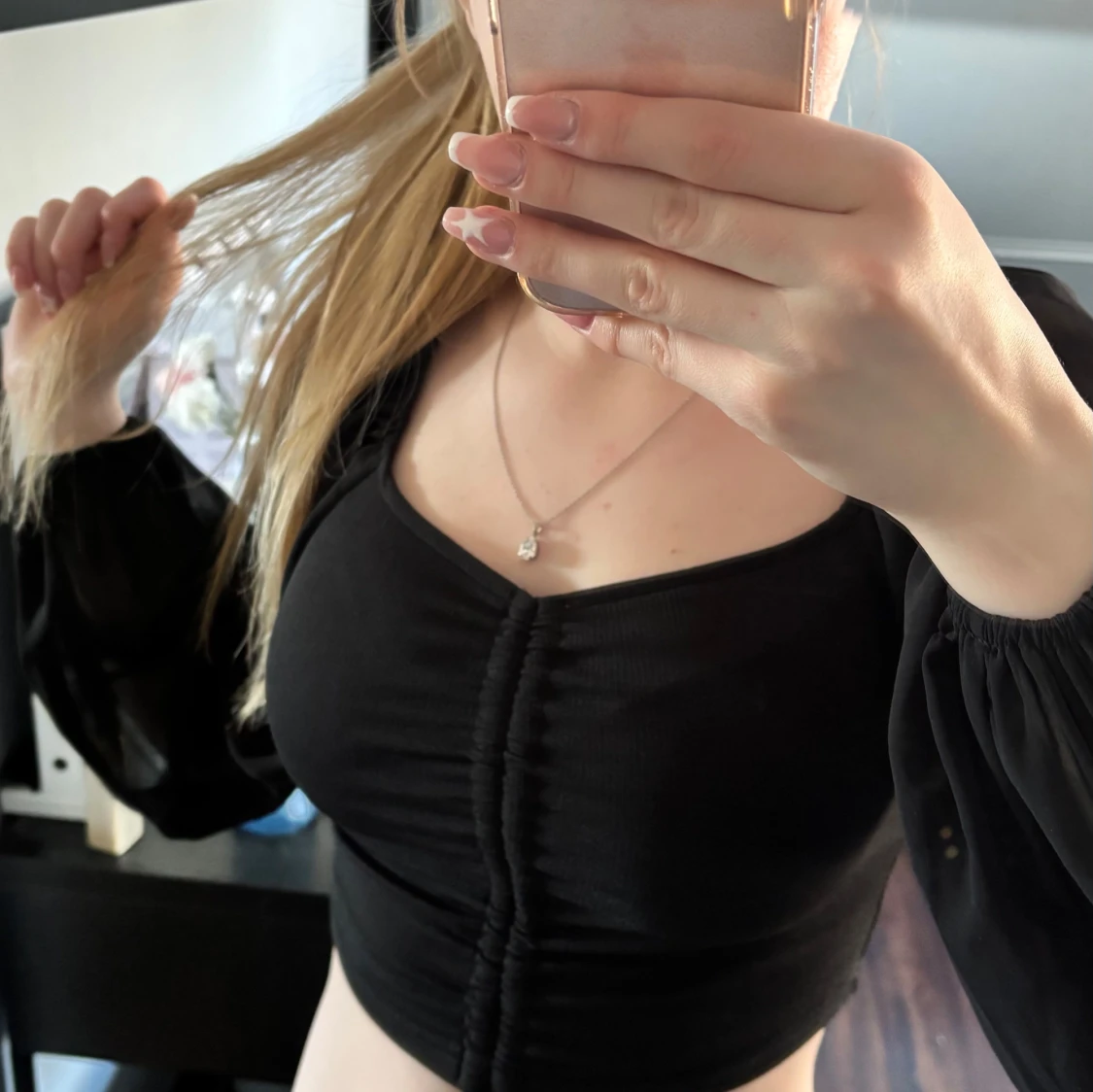 Svart långärmad topp - 1