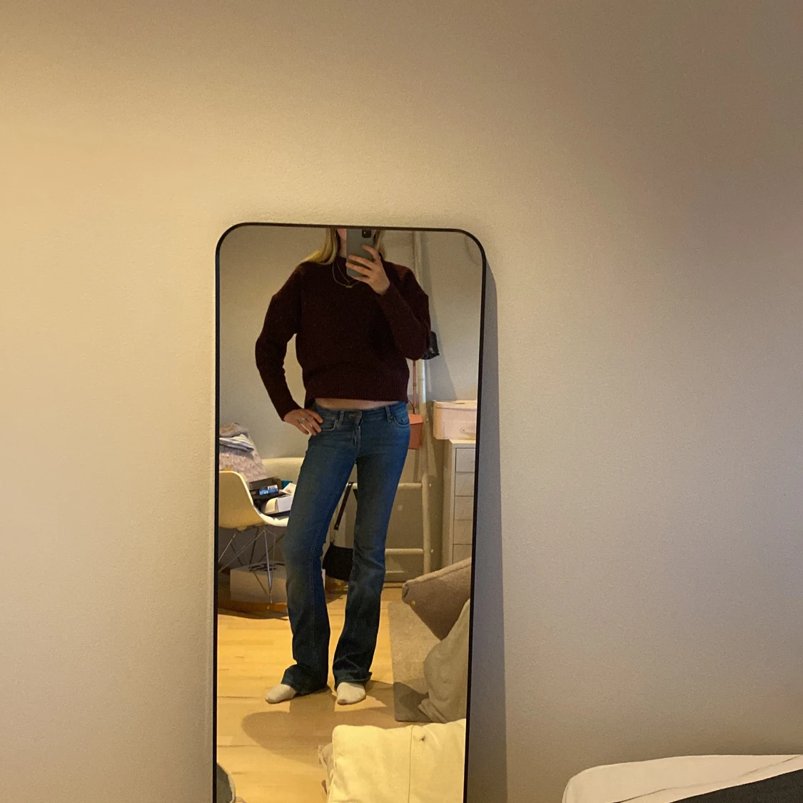 Blå bootcut jeans - 1