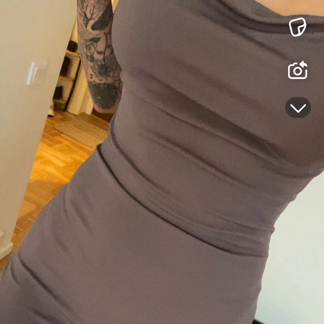 Brun/grå långklänning från zara - 2