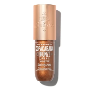 Sol De Janeiro Bronze glow oil - Sdjs copacabana bronze glow oil i den ”gamla” förpackningen, lite använd (se på bild fyra på vart mitt finger är hur mycket som finns kvar) luktar som 62an och är superfin på huden, köpt för ca 450kr💕