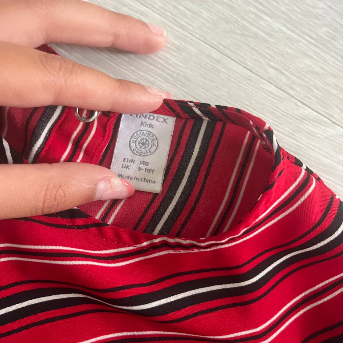 Röd randig blus från Lindex - 2