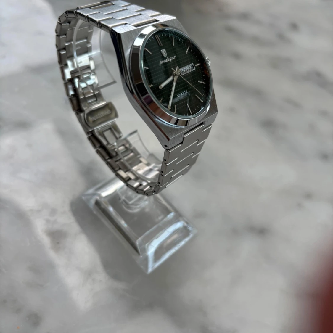 POEDAGAR herrklocka med grön urtavla - 90