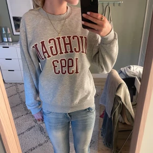 Grå tröja med tryck - Superfin, grå sweatshirt med tryck, använd fåtal gånger