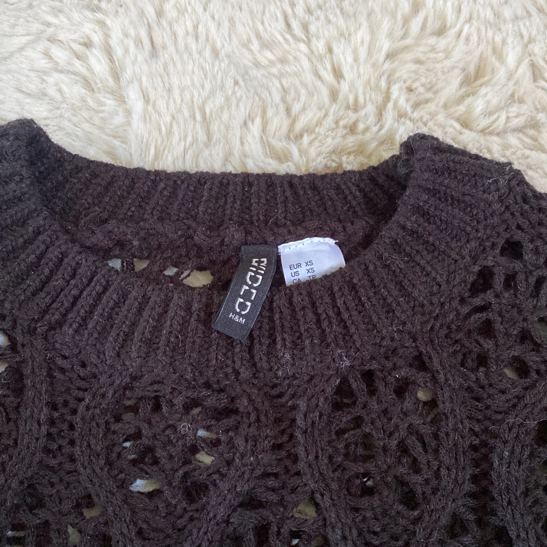 Svart stickad tröja XS - 1