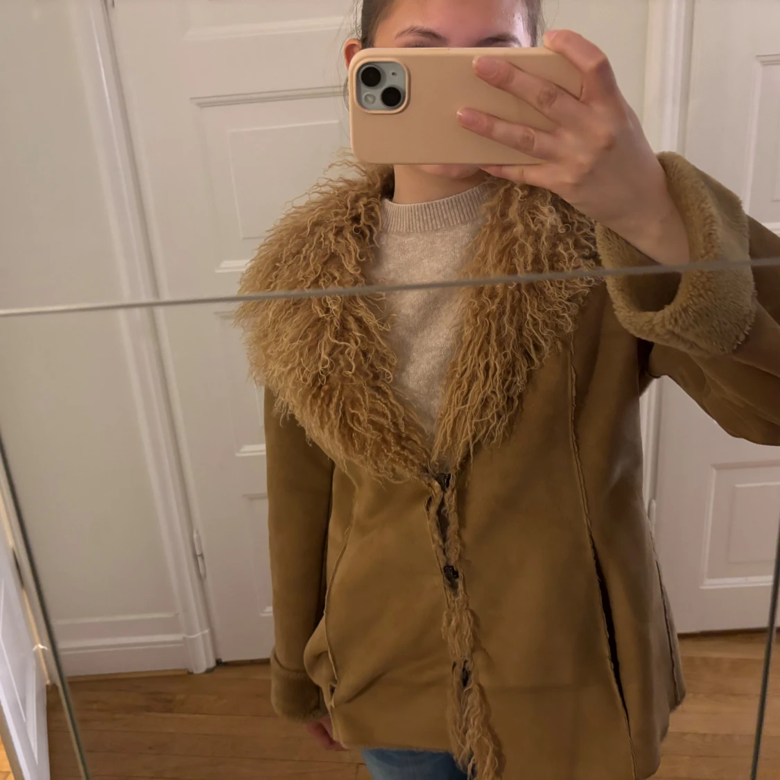 Brun mockajacka med fuskpäls från Jasper Conran Jeans