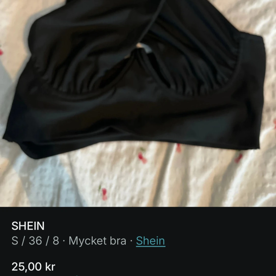 Svart croppad linnetopp från Shein