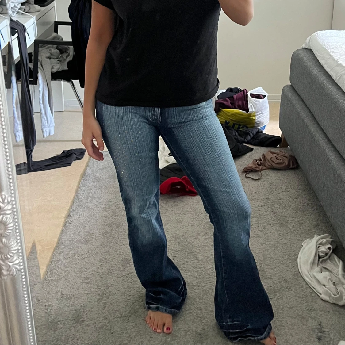 Lågmidjade bootcut jeans  - 1