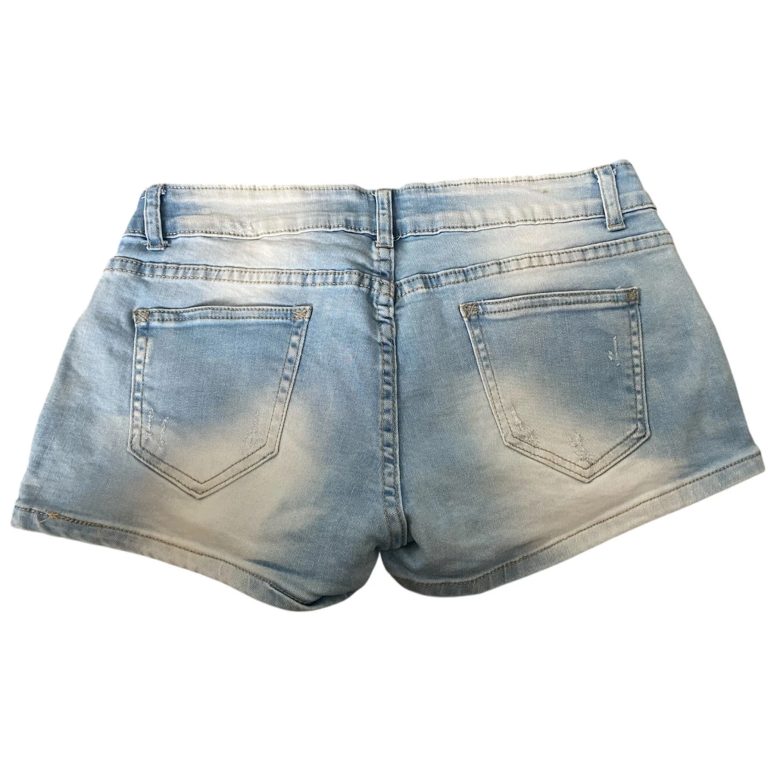 Ljusblå lowrise jeansshorts med flagga design🇬🇧 - 1