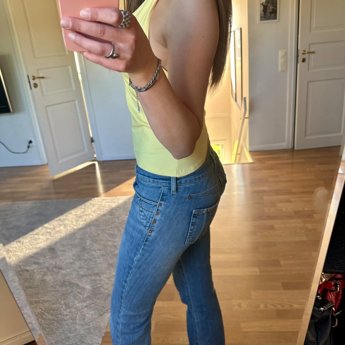 Blå low waist jeans - 3