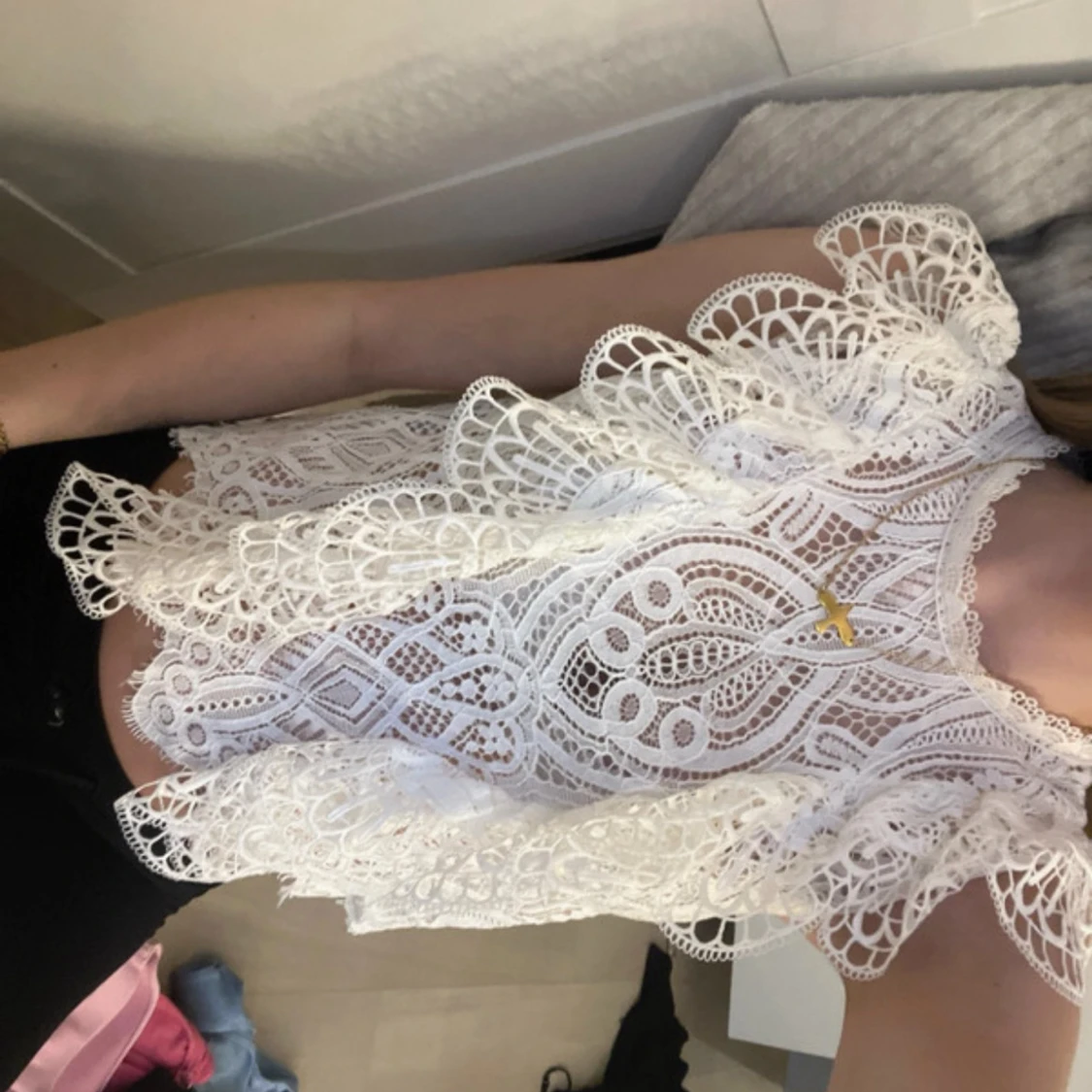 Spets volang blus från zara - 3