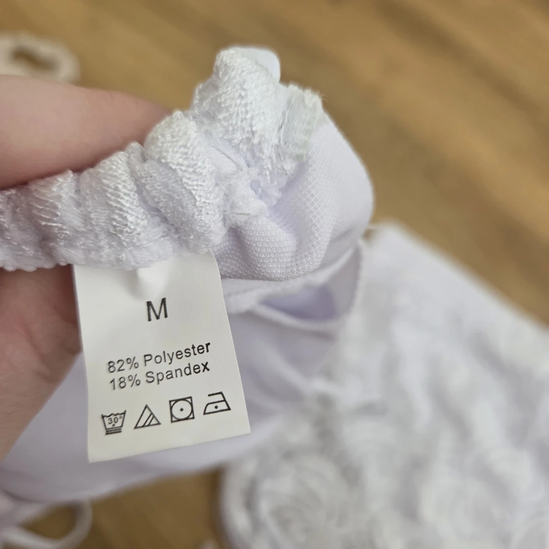 Vit spetsbikini med shorts, M - 2