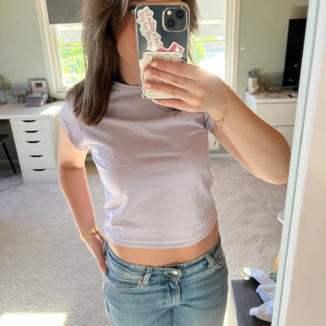 Ljuslila croppad t-shirt