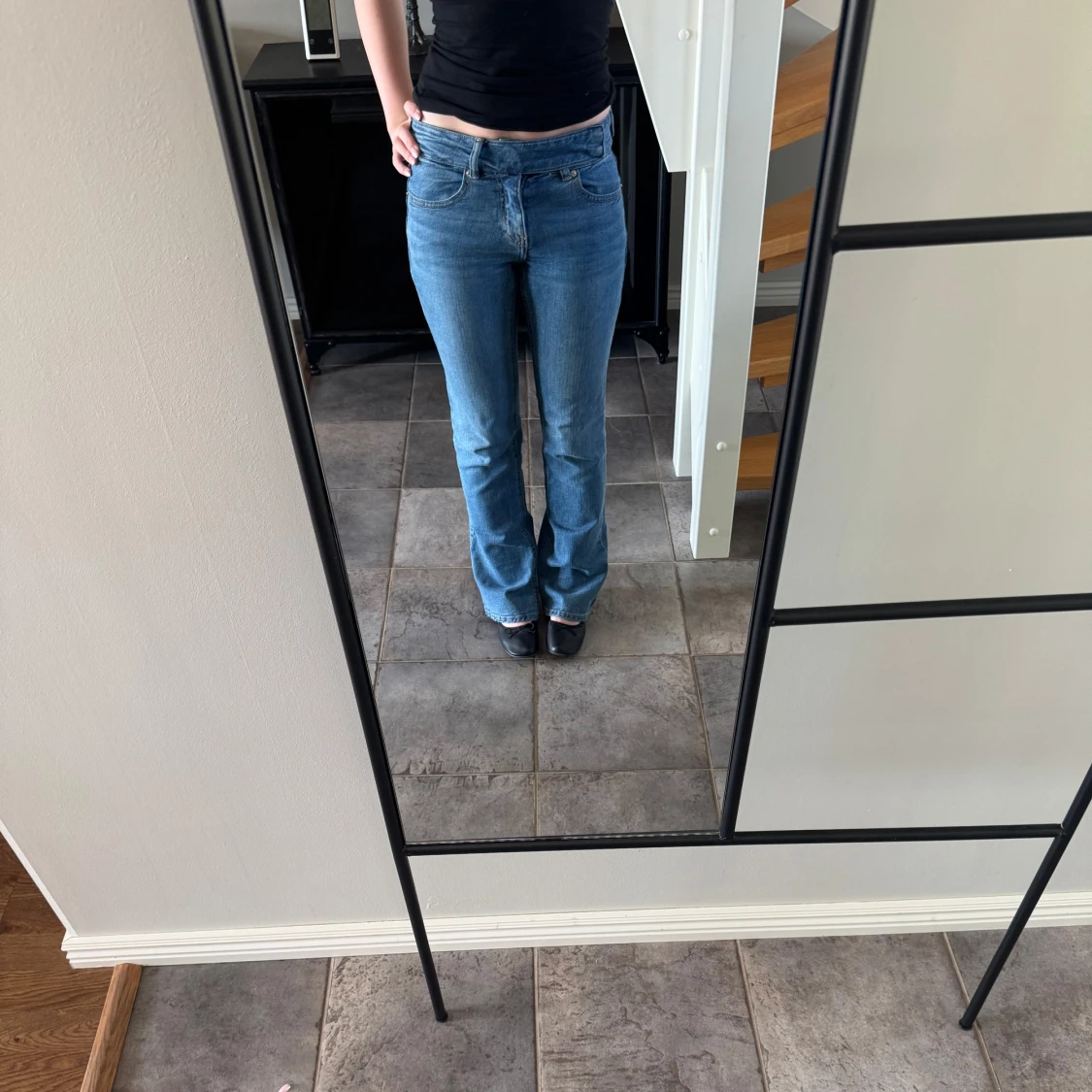 Blå bootcut jeans - 1