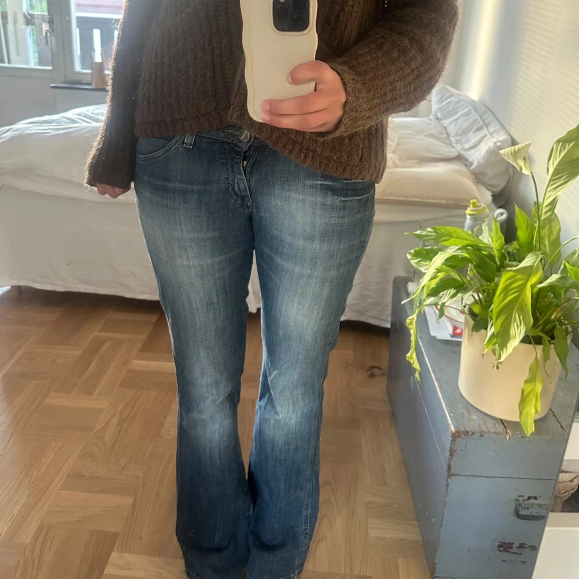 Blå bootcut jeans - 90