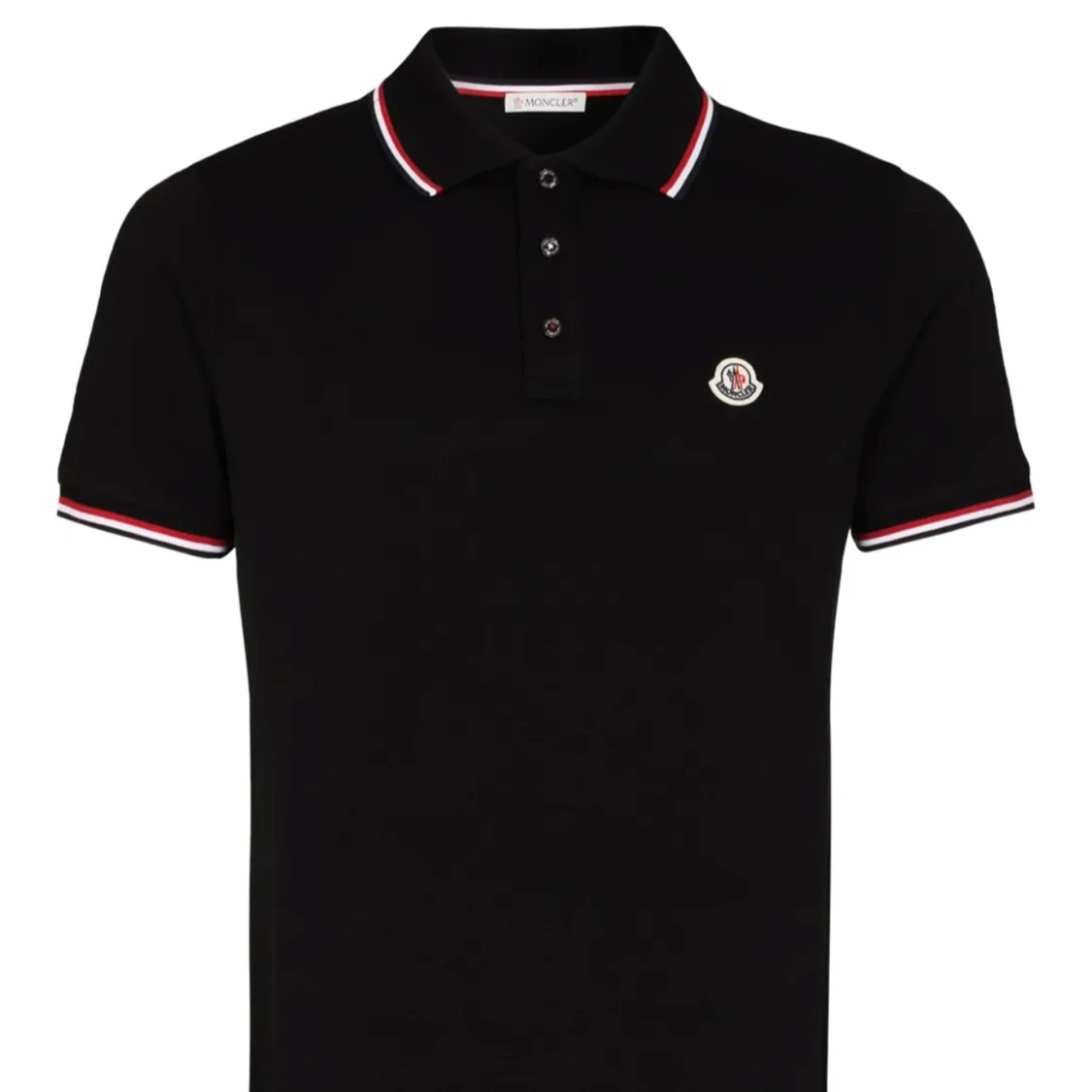 Svart pikétröja från Moncler