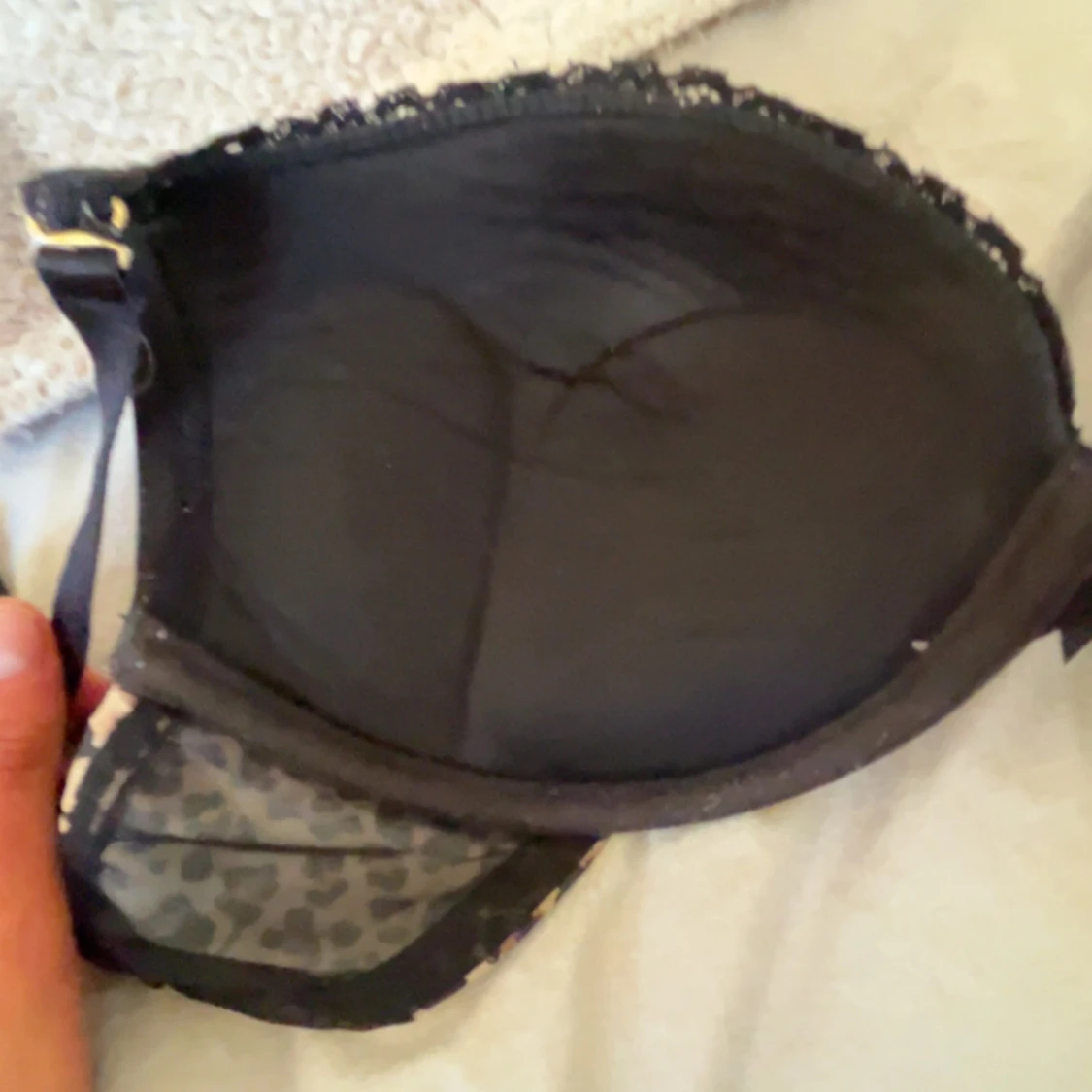 Leopardmönstrad bh med spetsdetaljer push up! - 1