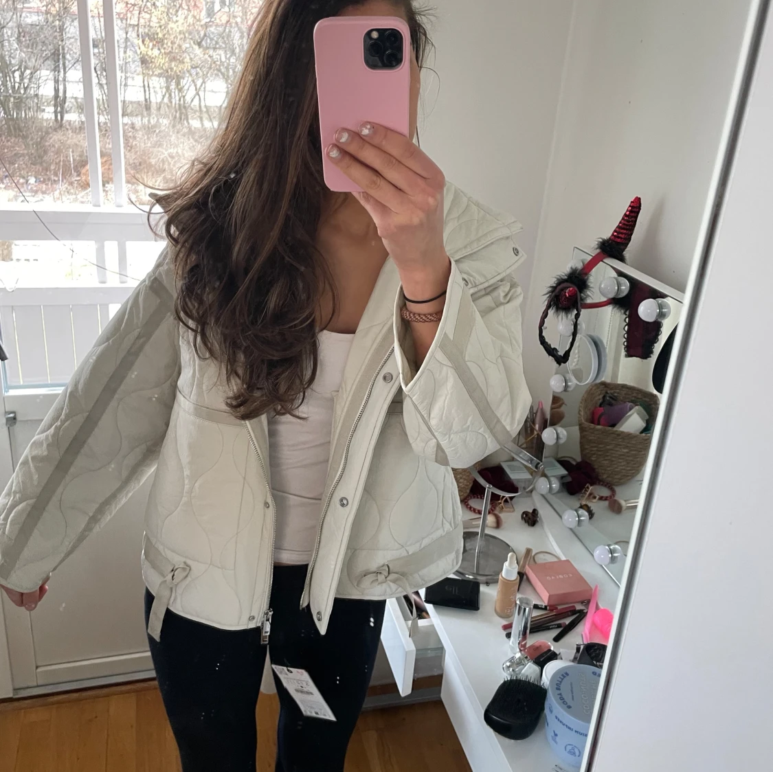 Vit quiltad Zara jacka - 2