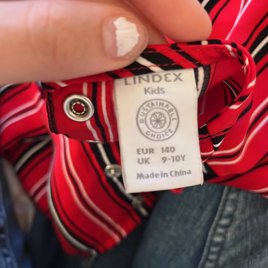 Röd randig blus från Lindex - 2