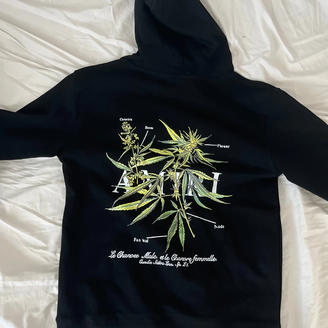Svart AMIRI hoodie med växtmotiv - 1