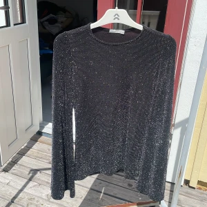 Glittrig svart topp från NLY Trend XS - Säljer en svart långärmad topp från NLY Trend i storlek XS. Toppen är täckt av glittriga paljetter som ger en riktigt snygg och festlig look. Den har rund halsringning och är figurnära utan att vara tight. Perfekt för dig som vill sticka ut. ( längst ut på ärmarna är den utsvängd ) 