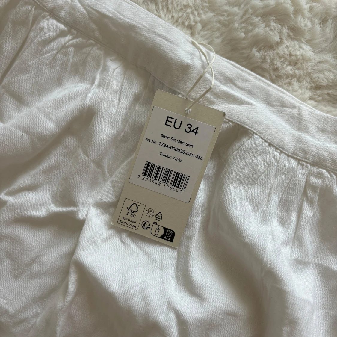 Vit maxikjol med slits - 4