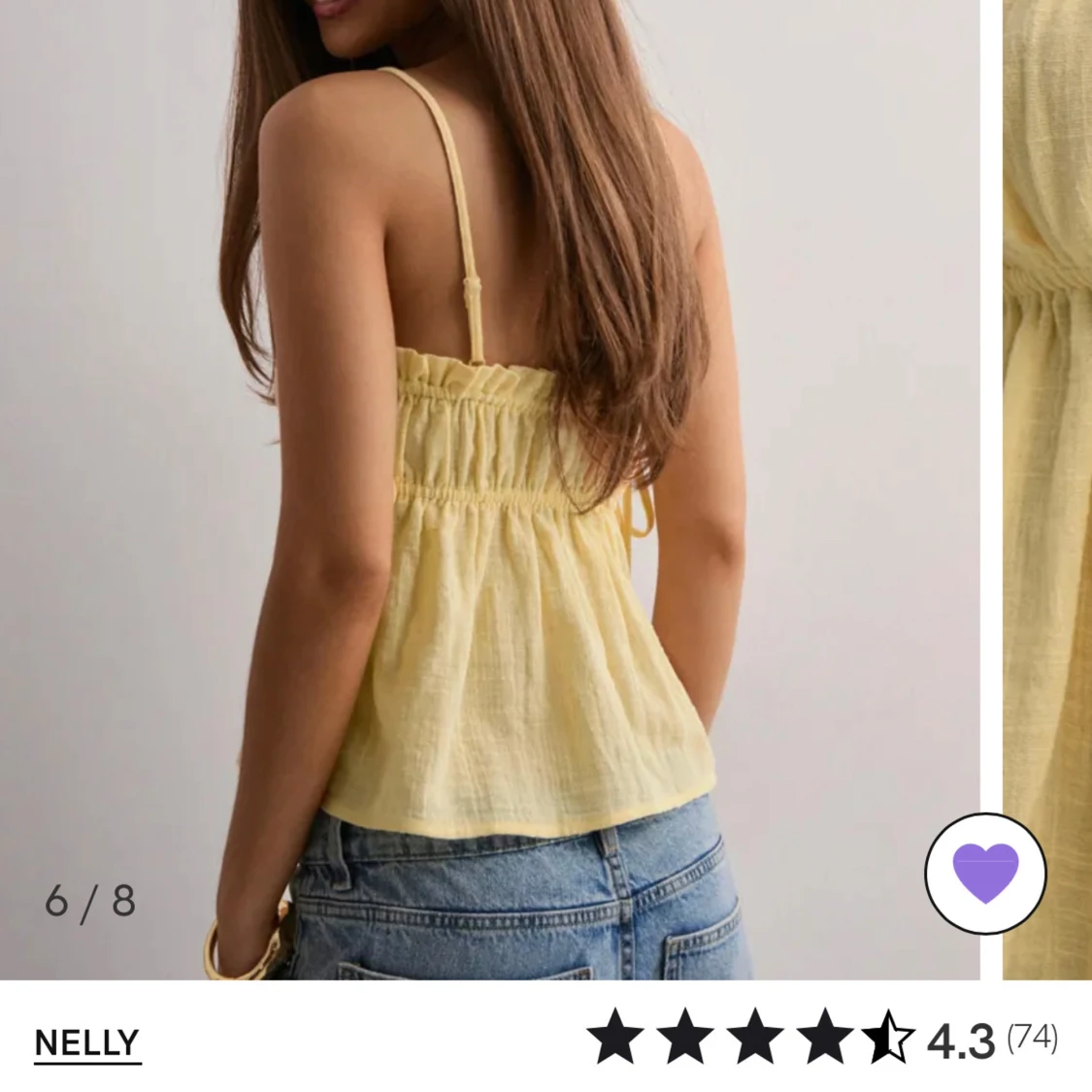 Gul linnetopp med smala axelband från Nelly - 2