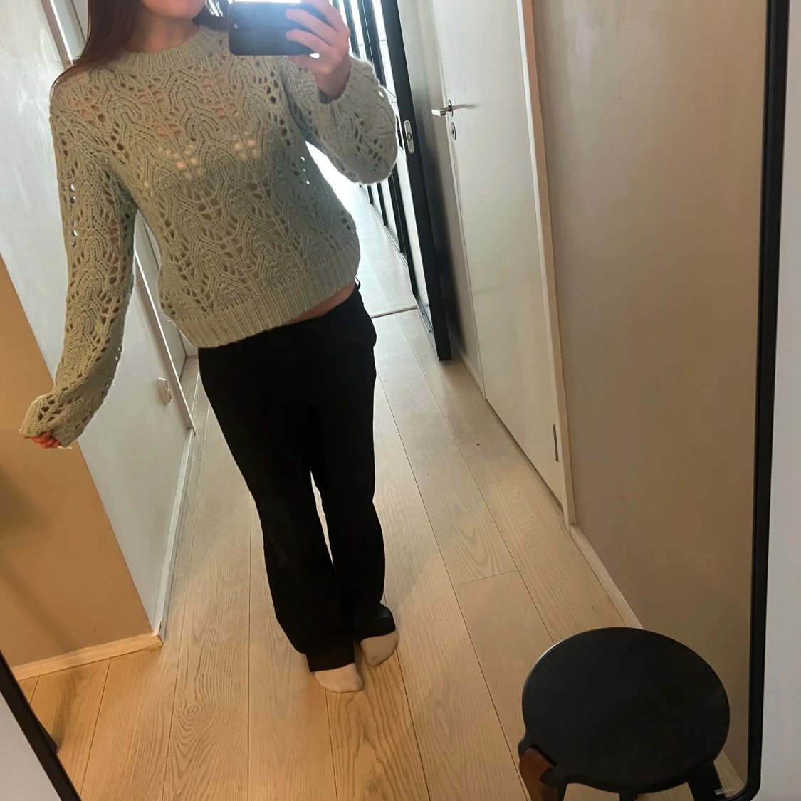 Turkos stickad tröja  - 2