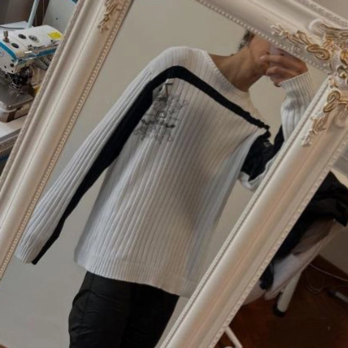 Vit och svart ribbad tröja Southern - 3