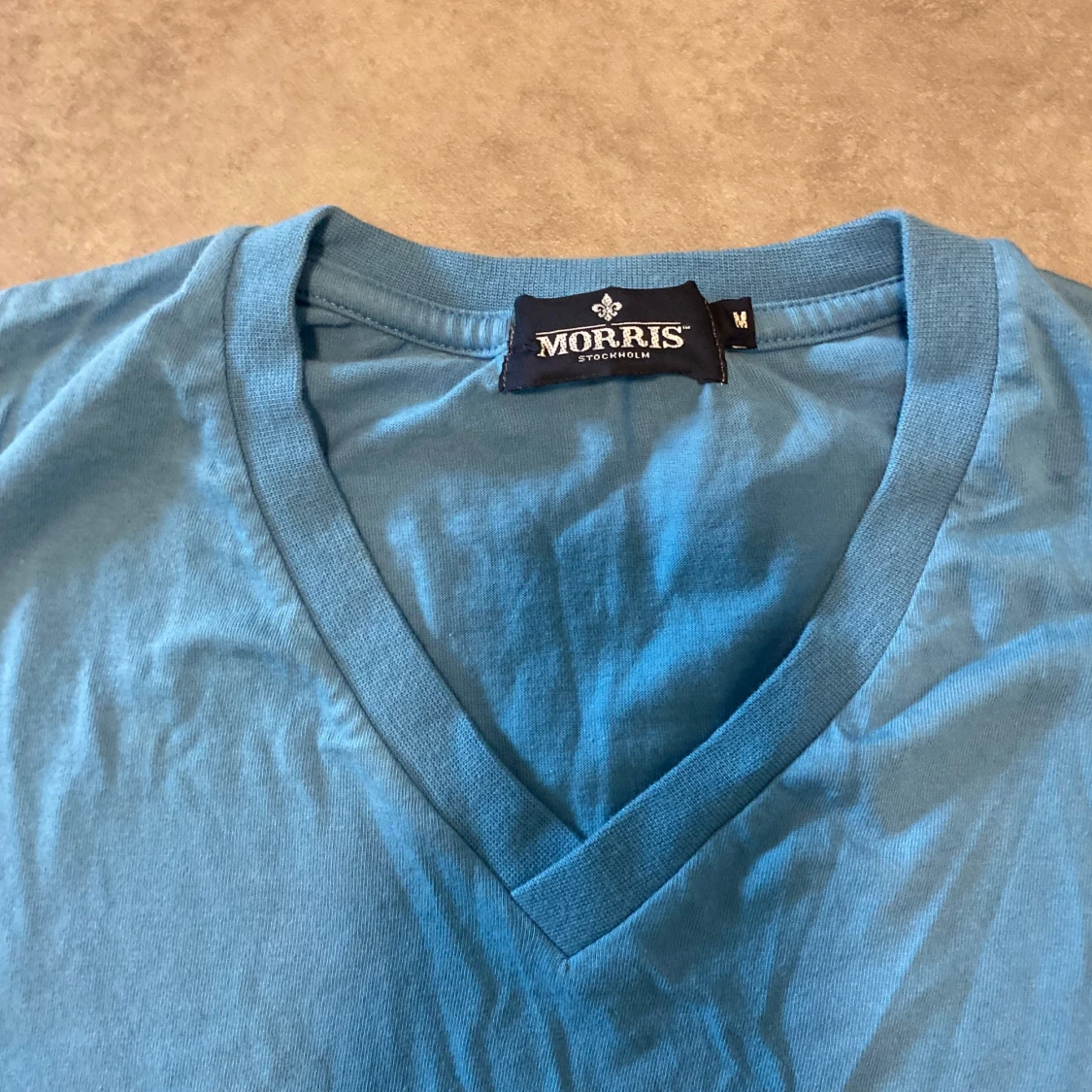 Blå v-ringad t-shirt Morris M - 3