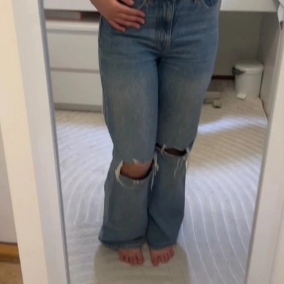 Blå ripped jeans - 1