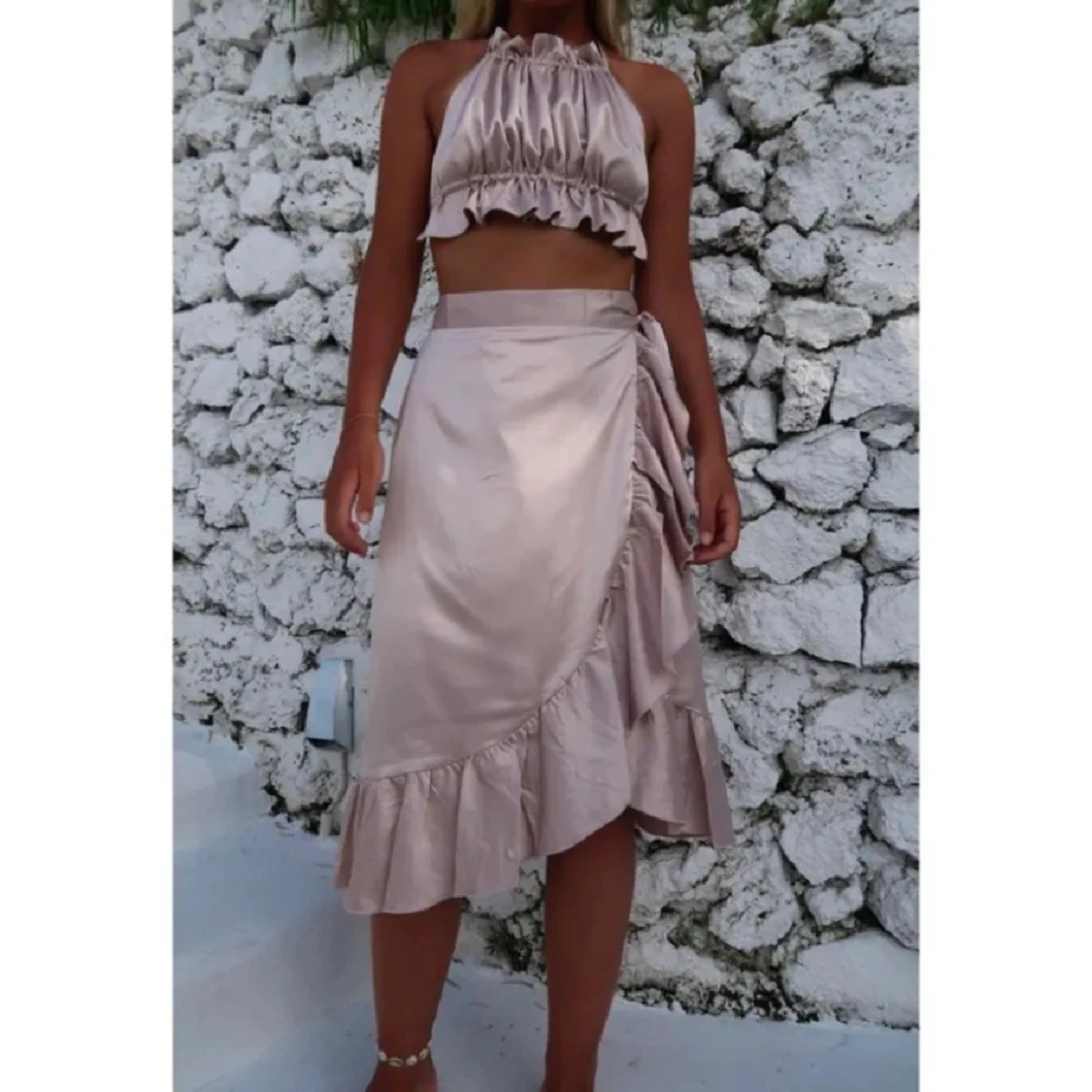 Midi kjol - Champagne