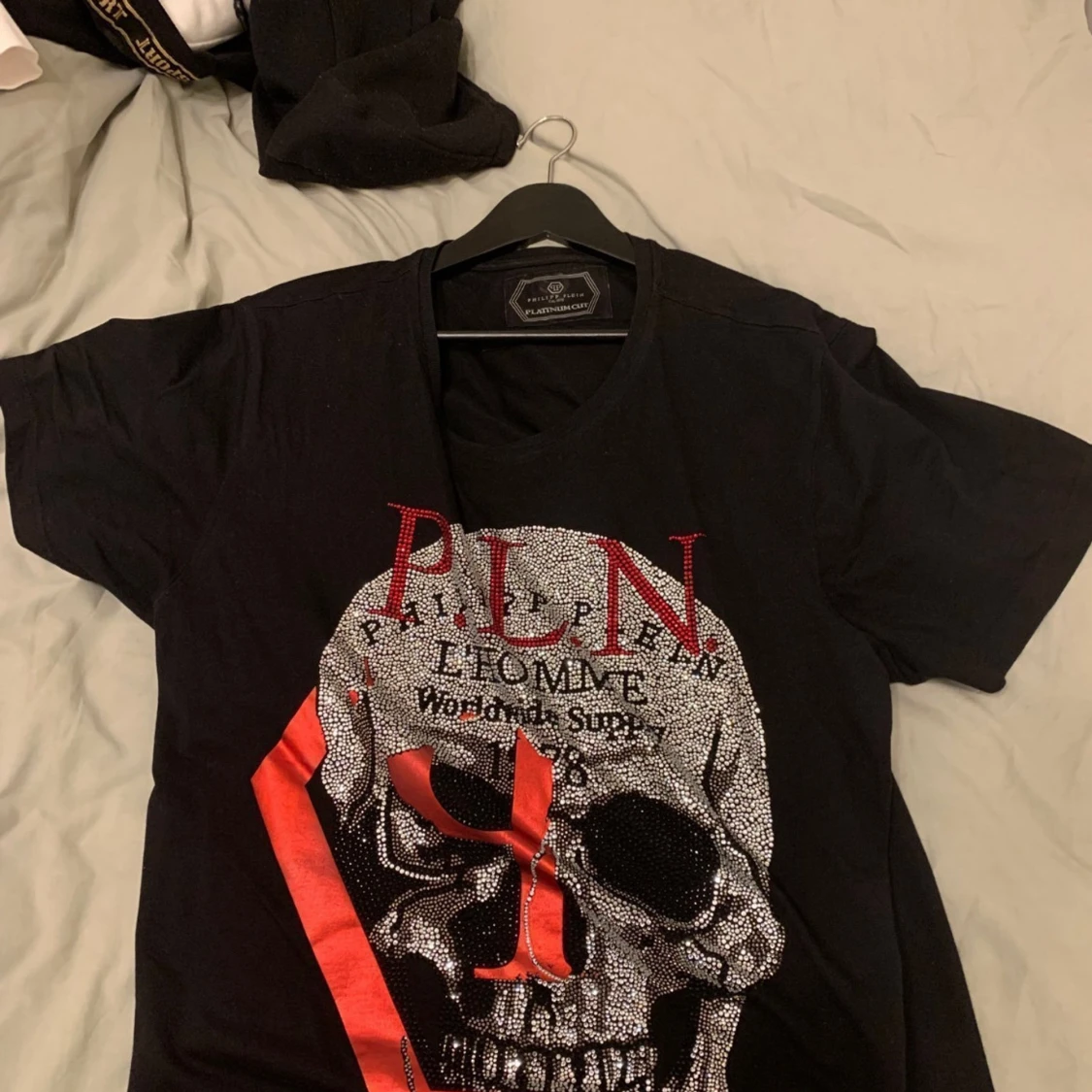 Svart Philipp Plein t-shirt med döskalle