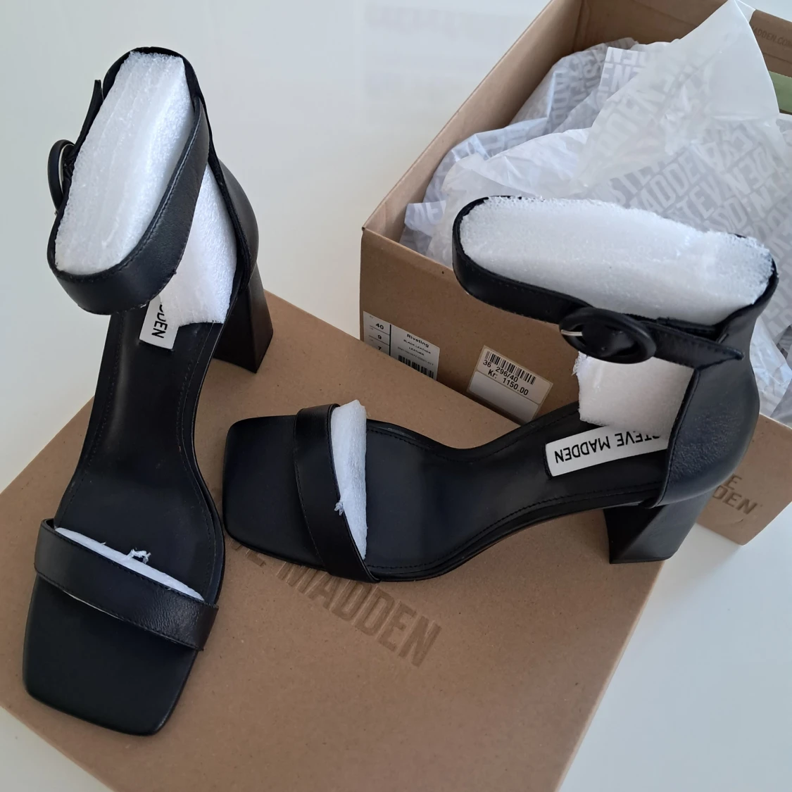 Svarta klackade sandaler Steve Madden - 1