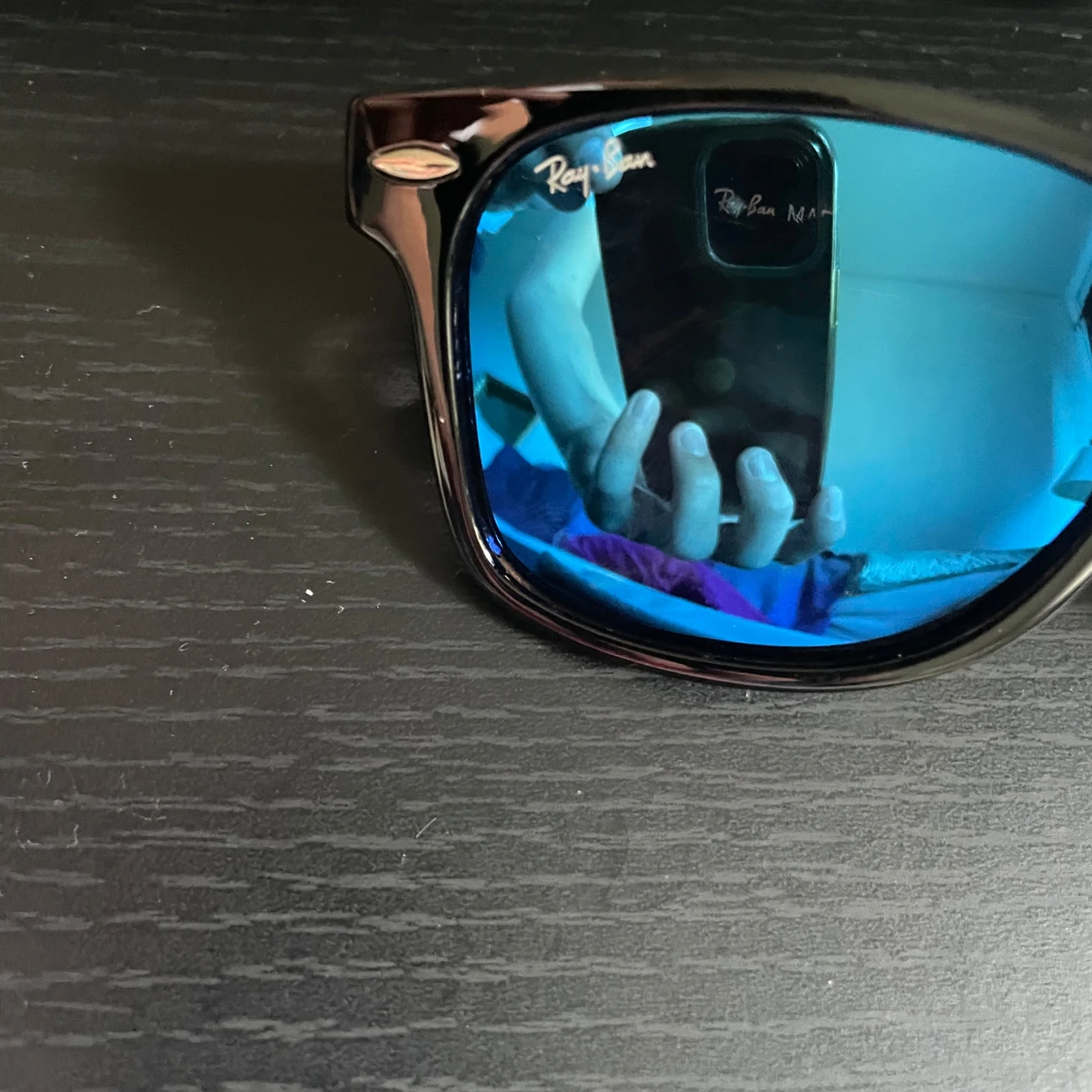 Ray-Ban Wayfarer svarta med blå spegelglas - 1