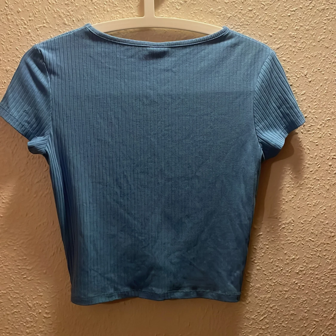 Blå ribbad topp med snörning Lindex - 3