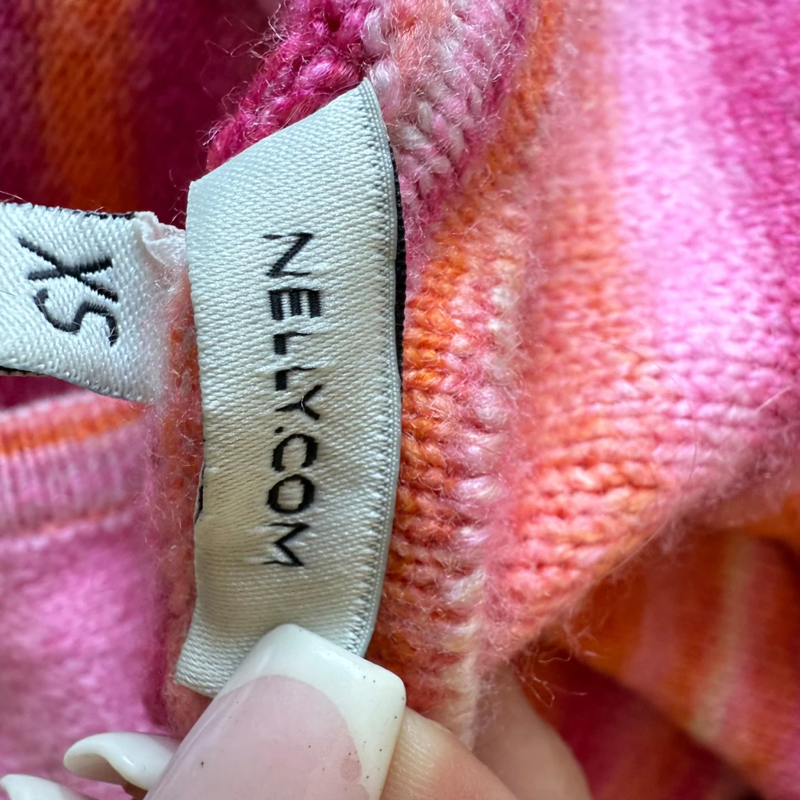 Randig rosa stickad tröja Nelly XS - 2