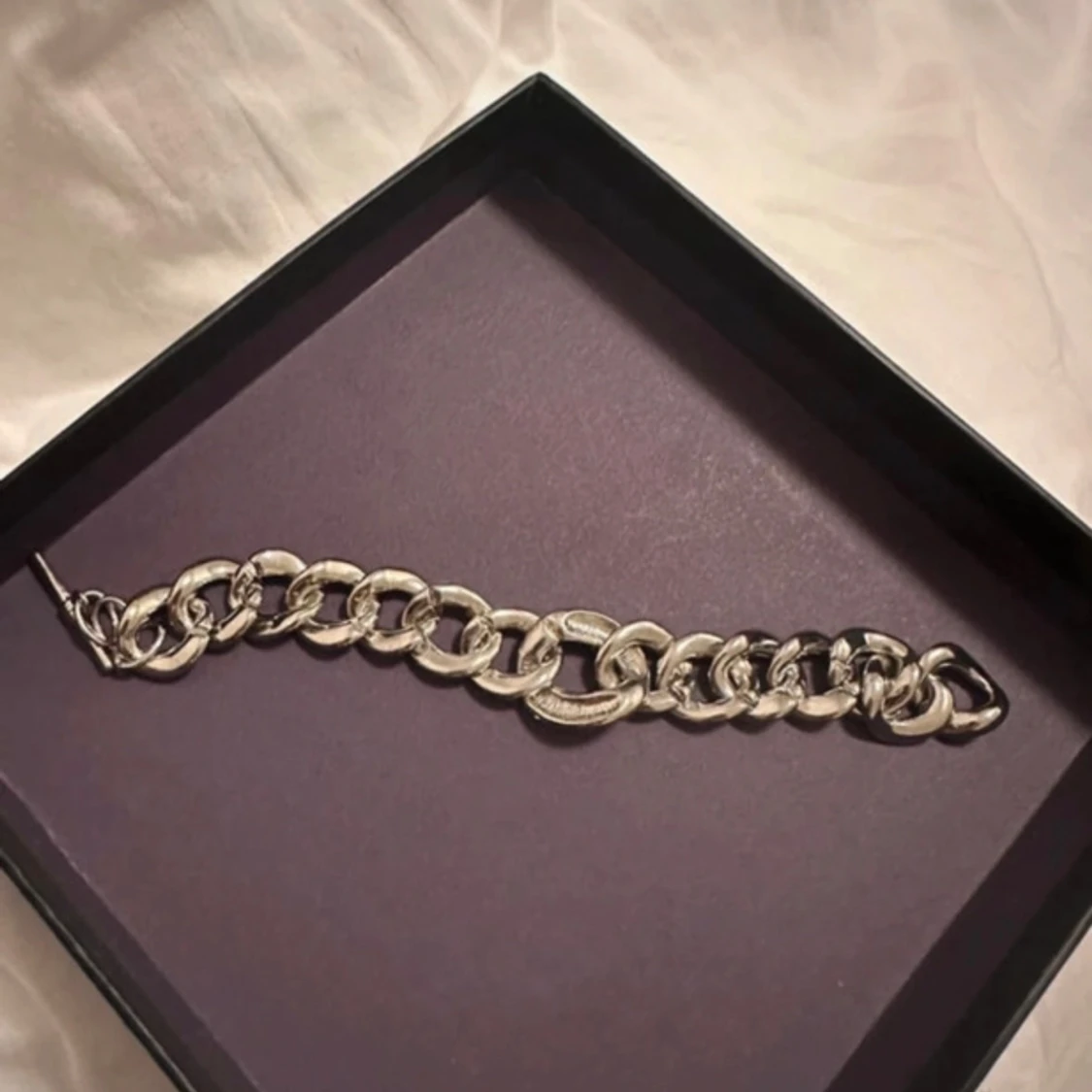 Silverfärgad armband med strass - 3