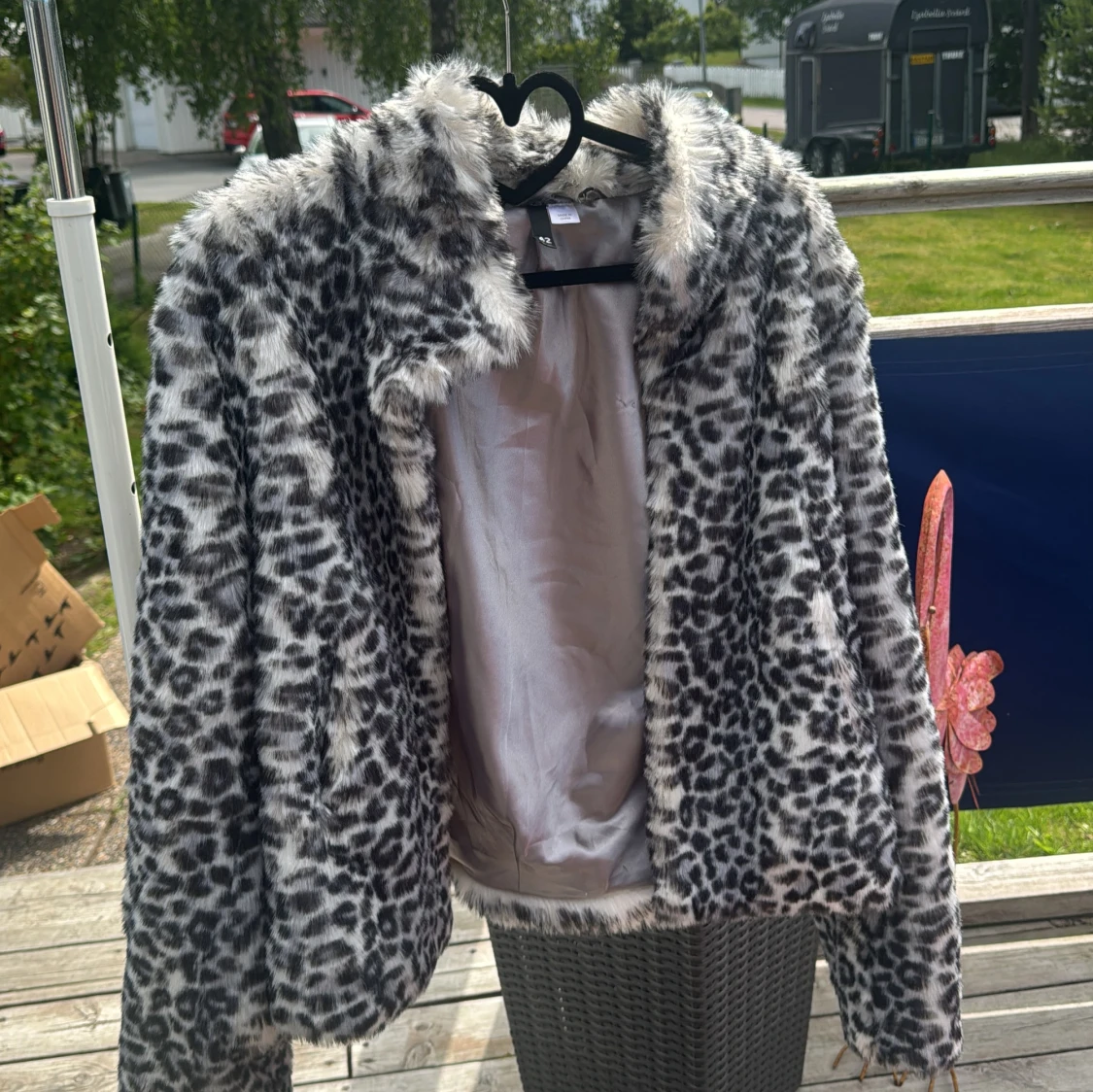 Leopardmönstrad pälsjacka stl 42 - 3