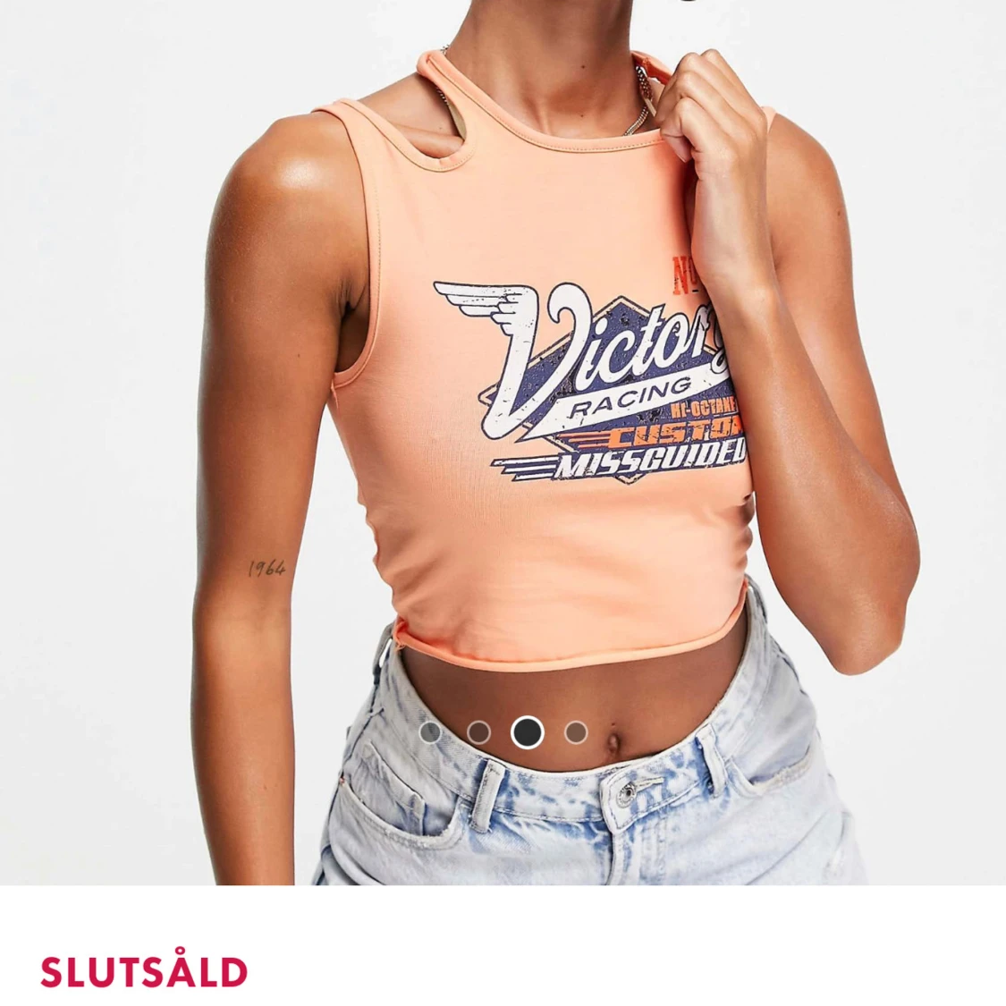 Orange croppad linnetopp Missguided