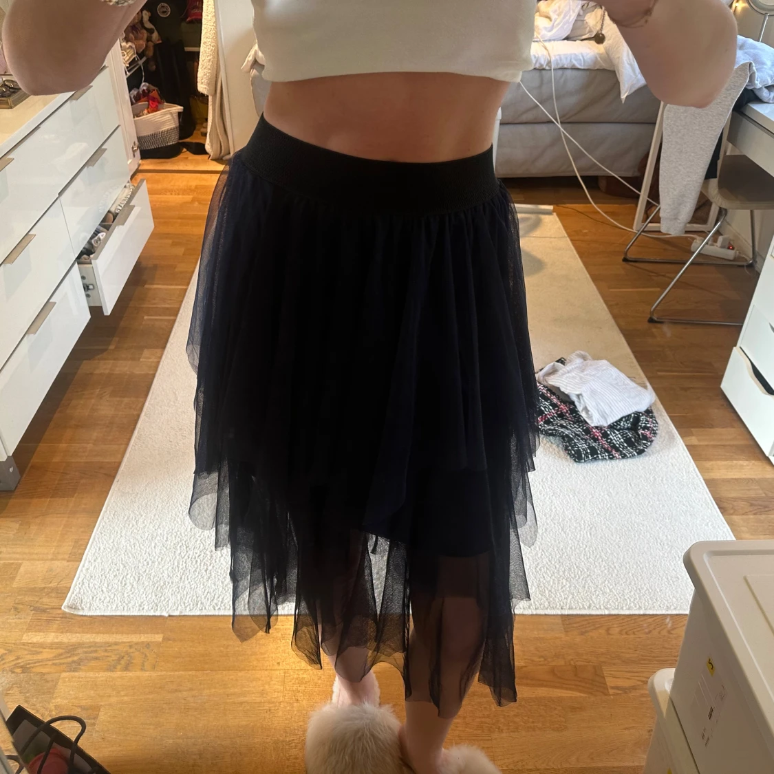 Svart tyllkjol med lager på lager - 2