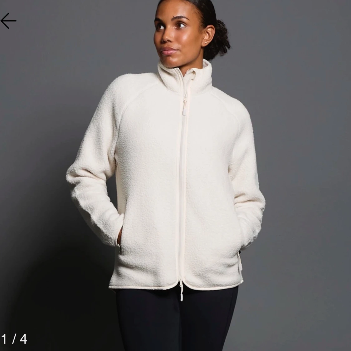 Vit teddy/fleece jacka från Lager 157 - 2