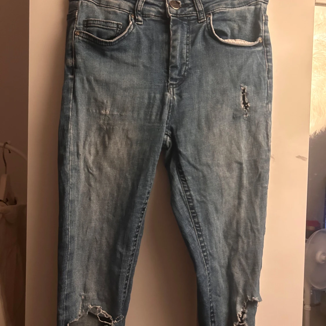 Blå ripped skinny jeans från ONLY - 2