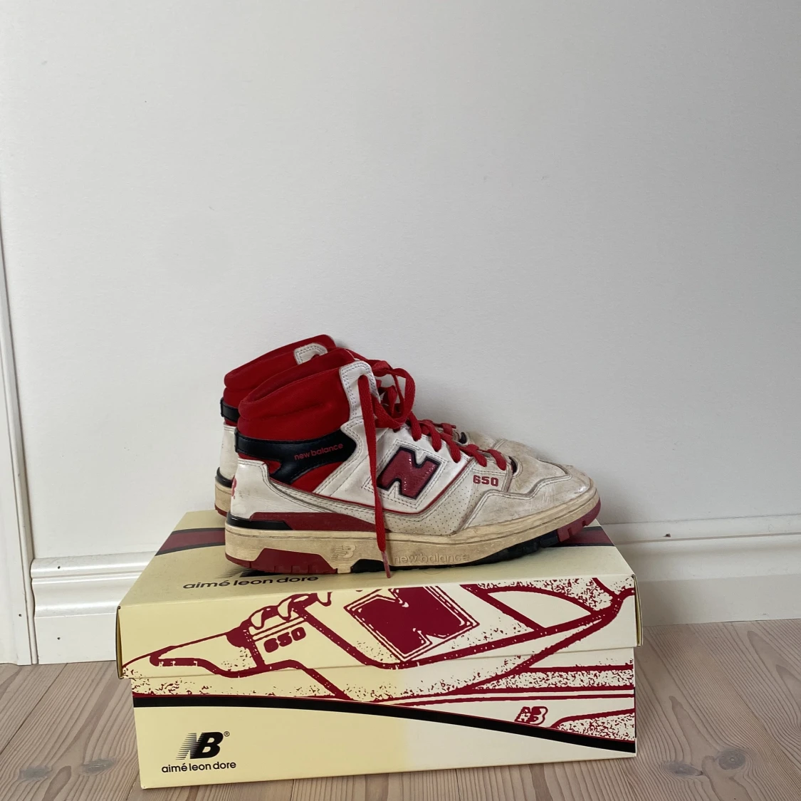 New Balance 650 Aimé Leon Dore röd/vit - 1