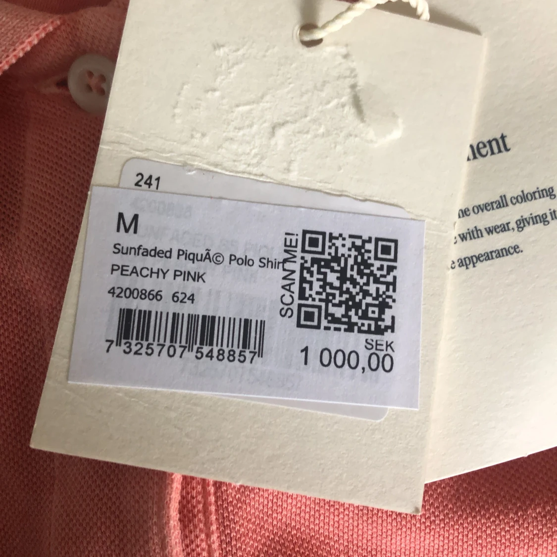 Peachy pink pikétröja från Gant - 2